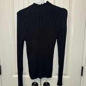 Abercrombie & Fitch Black Cowl Neck Ribbed Sweater, Medium